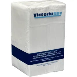 Dinner Napkins 15" X 17" White Virgin Paper 2 ply 1/8 Fold 3000/Case