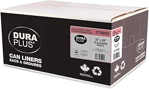 GARBAGE BAGS BLACK 35" X 50" UTILITY CAN LINER 125 BAGS