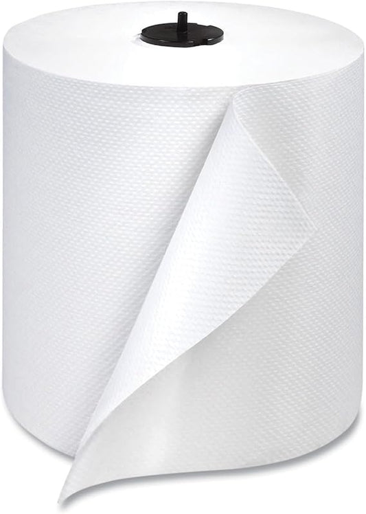 LARGE ROLL PAPER TOWEL HQ TORK 80 38 050 SLOTTED 800 FEET X 6 ROLLS WHITE  1 PLY 4800'/CASE