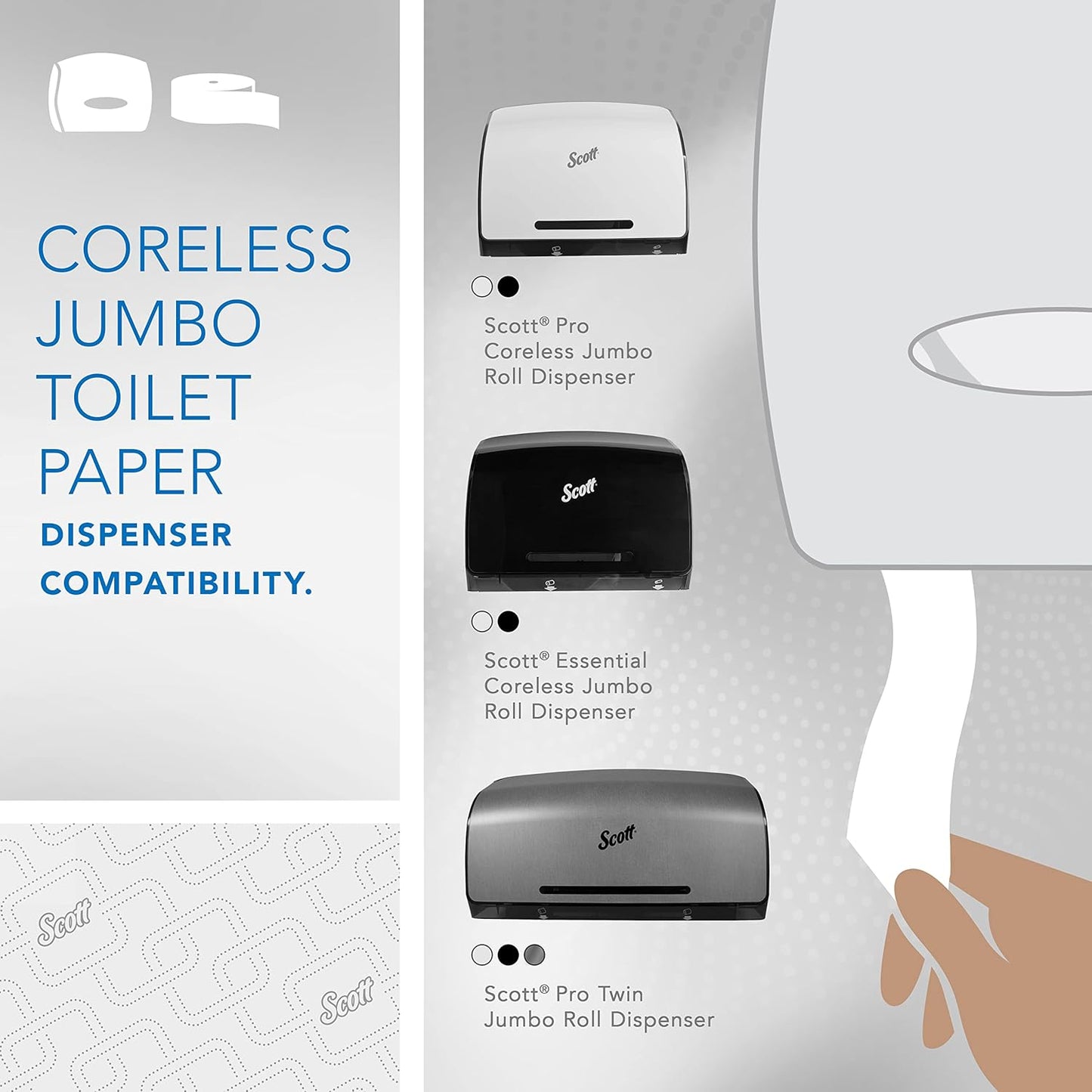 CORELESS JUMBO ROLL SCOTT TOILET PAPER 07006