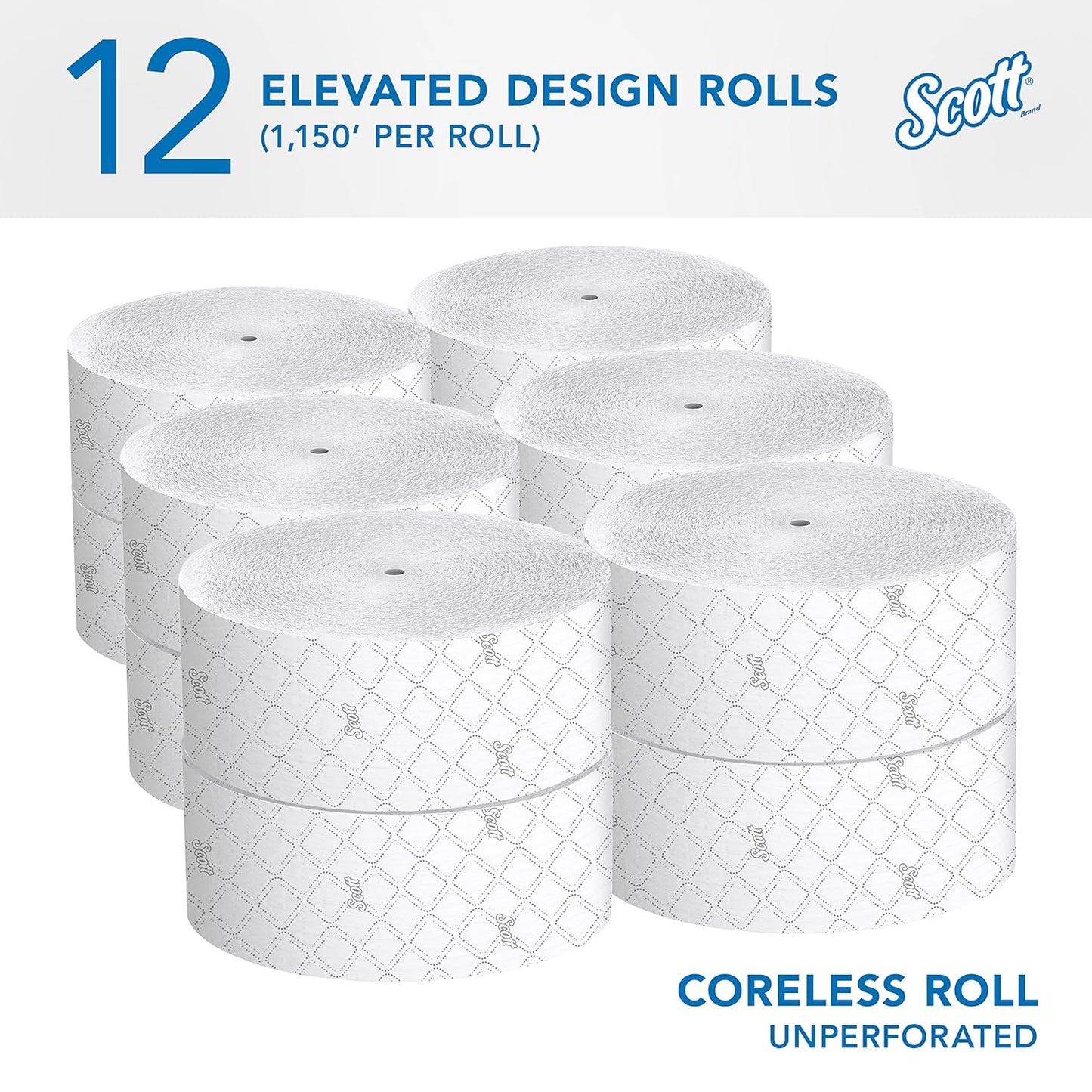 CORELESS JUMBO ROLL SCOTT TOILET PAPER 07006