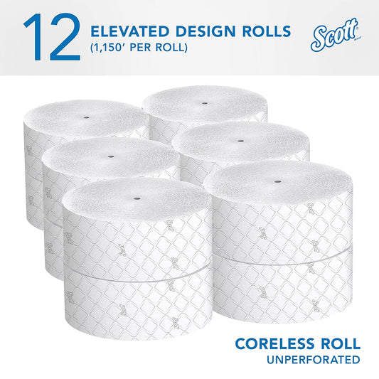 CORELESS JUMBO ROLL SCOTT TOILET PAPER 07006