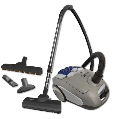 AIRSTREAM AS200 CORDED LIGHTWEIGHT CANISTER VACUUM WITH ACCESSORIES AND BRUSH COMPARTMENT