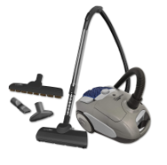 AIRSTREAM AS200 CORDED LIGHTWEIGHT CANISTER VACUUM WITH ACCESSORIES AND BRUSH COMPARTMENT