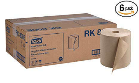 LARGE ROLL PAPER TOWEL 800 FEET X 6 ROLLS X NATURAL  1 PLY 4800'/CASE