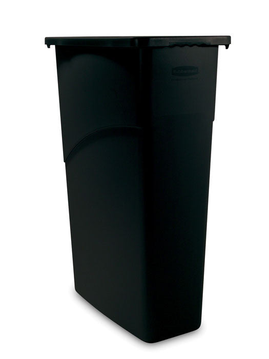 WALL RECEPTICLE RUBBERMAID SLIM JIM 23 GALLON 3540 BLACK