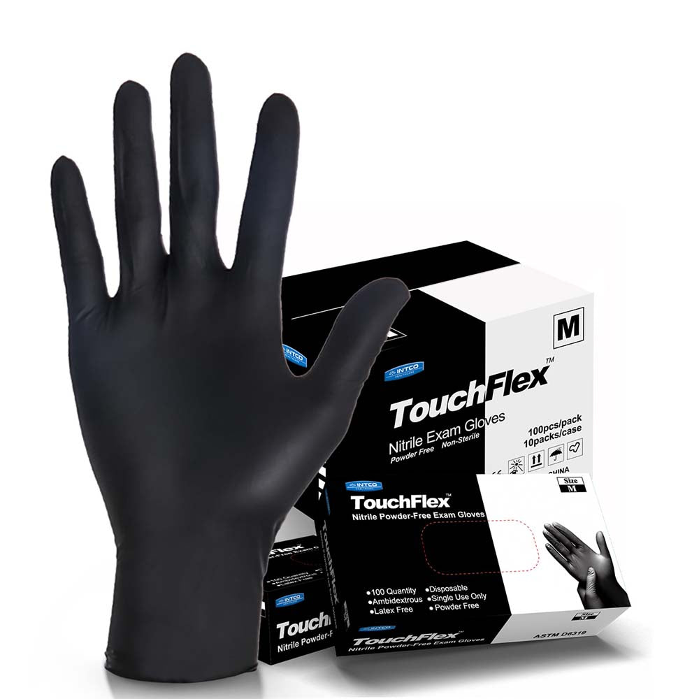 TOUCHFLEX NITRILE GLOVES SMALL BLACK 100/BOX