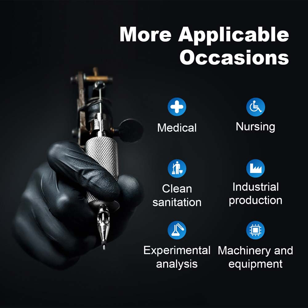 TOUCHFLEX NITRILE GLOVES MEDIUM BLACK 100/BOX