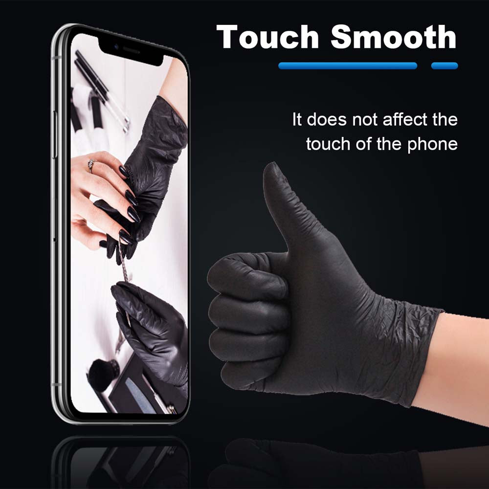 TOUCHFLEX NITRILE GLOVES MEDIUM BLACK 100/BOX