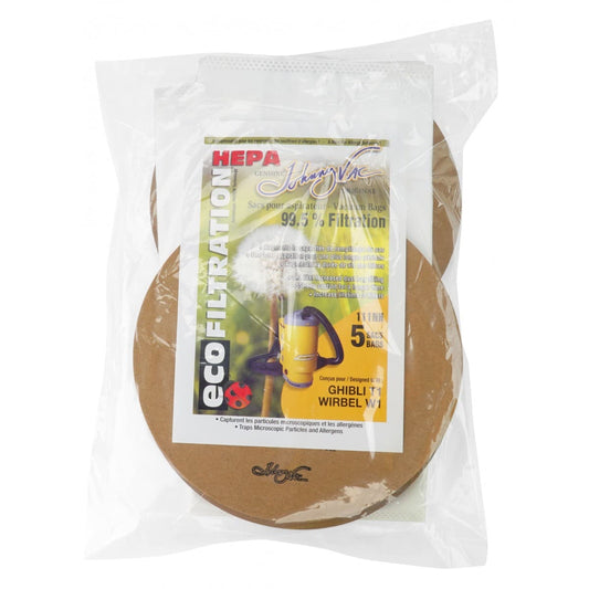 JOHNNY VAC BACK PACK VACUUM GHIBLI T1 JVT1 BAGS 5 PACK